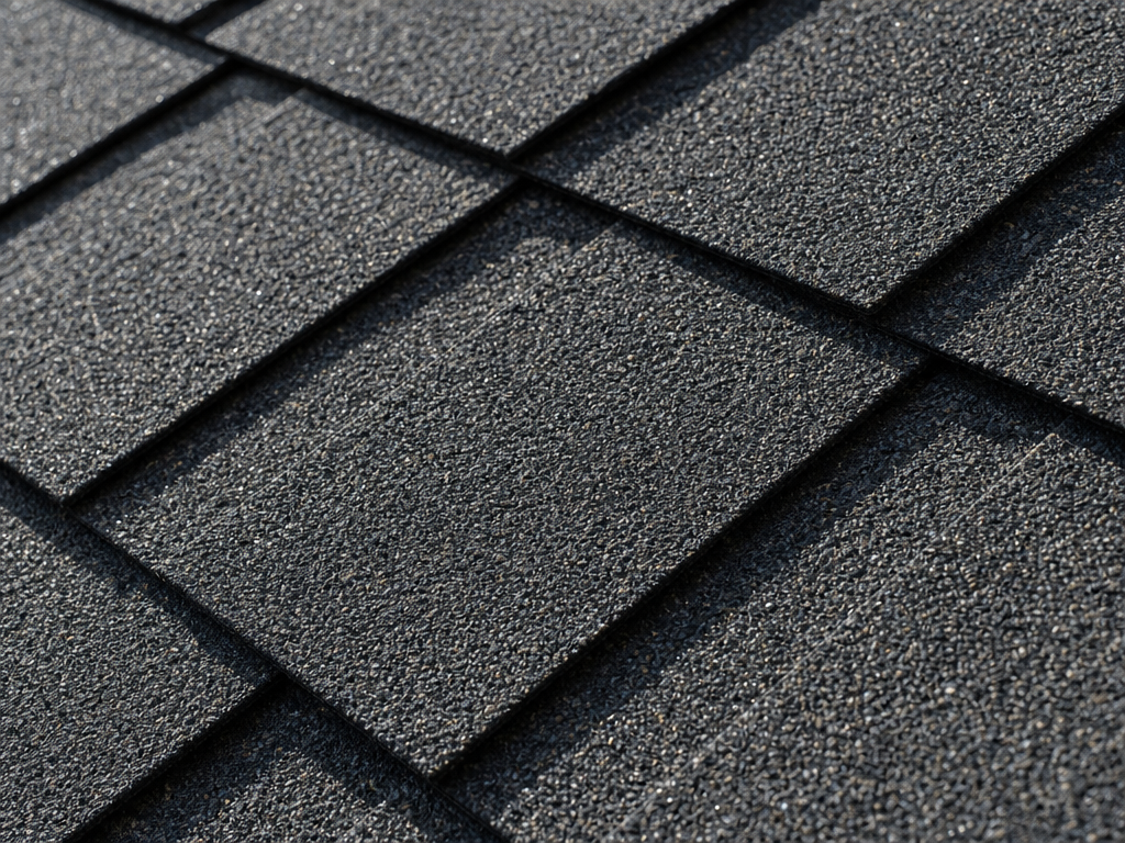 Macro detail of dimensional architectural asphalt shingles